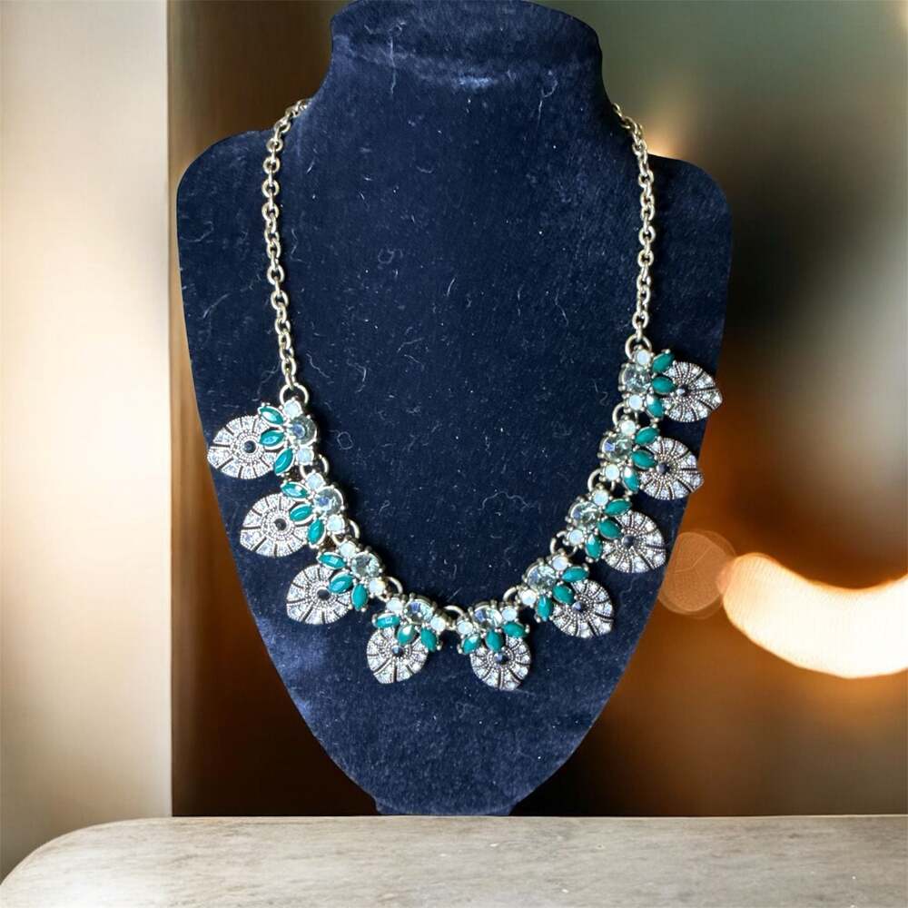 Stella & Ruby Gold Tone Statement Necklace with synthetic stones